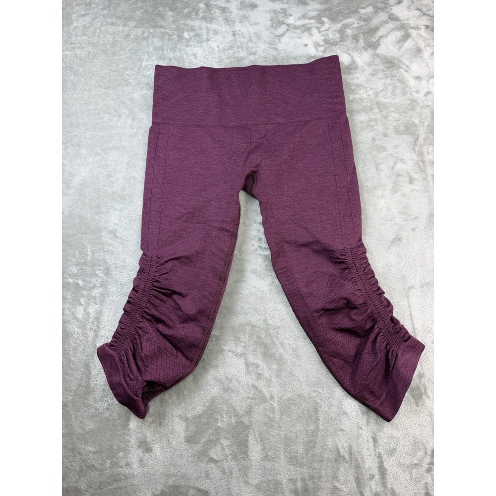 Lululemon In The Flow Crop II Leggings Women's Size 4? Heathered Bordeaux Drama